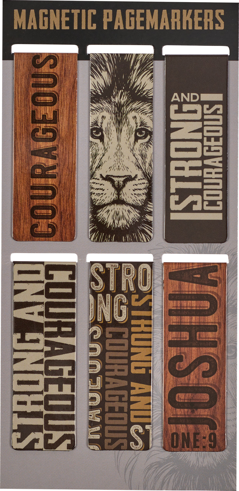 Magnetic Bookmarks "Strong and courageous"