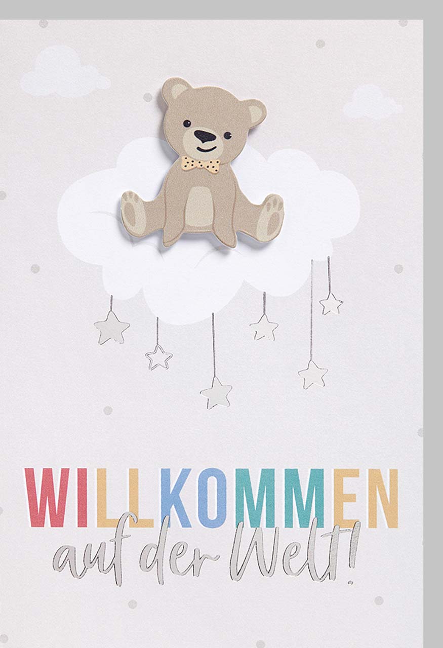 Doppelkarte Teddy auf Wolke NC