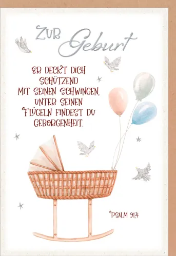 Doppelkarte Er deckt dich schützend Wiege SF