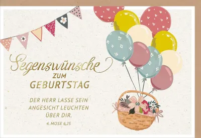 Faltkarte Wimpel und Luftballons GF
