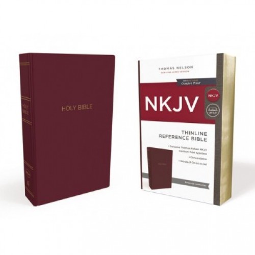 Anglais, Bible de référence, New King James Version, similicuir, bordeaux - NKJV, Thinline...