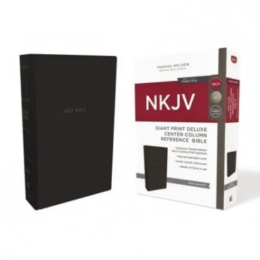 Anglais, Bible de référence New King James Version, grands caractères, similicuir, noire