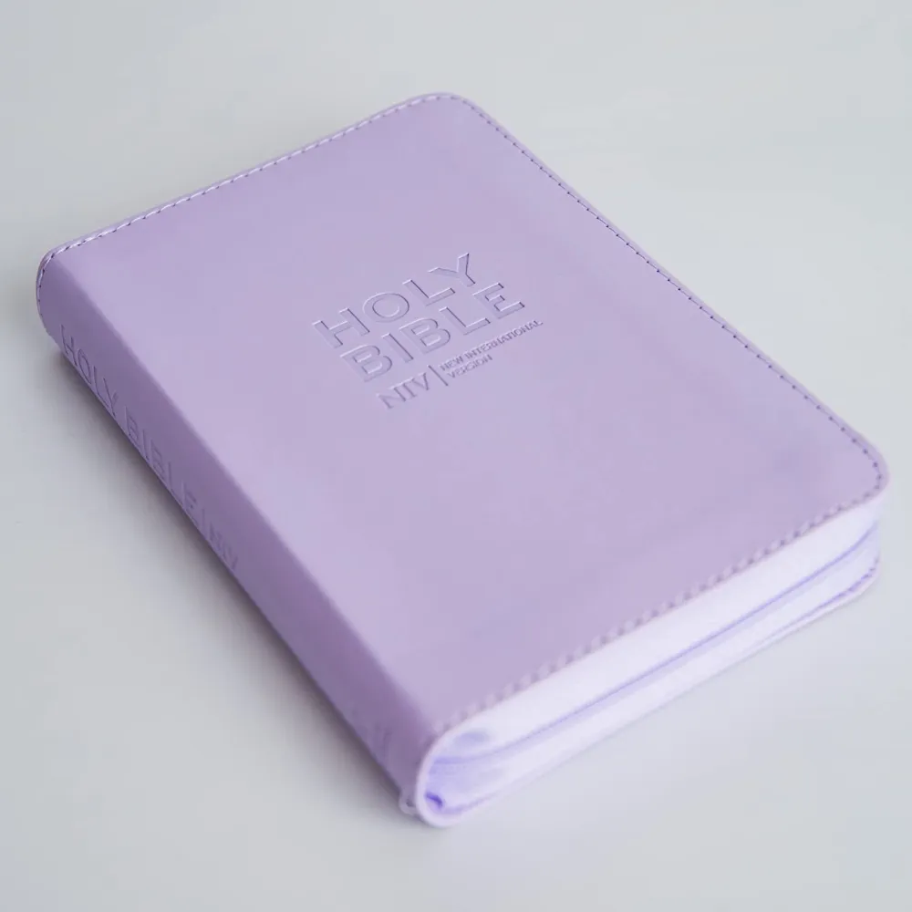 Anglais, Bible New International Version, poche, souple, lilas, fermeture éclair