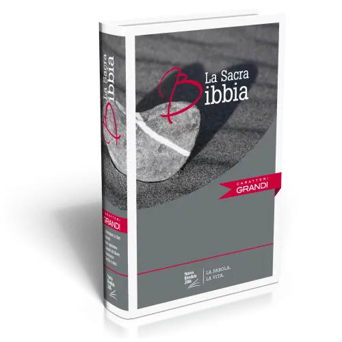 Italien, Bible NR2006 gros caractères - modèle rigide illustré "coeur"