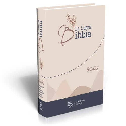 Italien, Bible NR2006 gros caractères - modèle rigide illustré bleu-beige