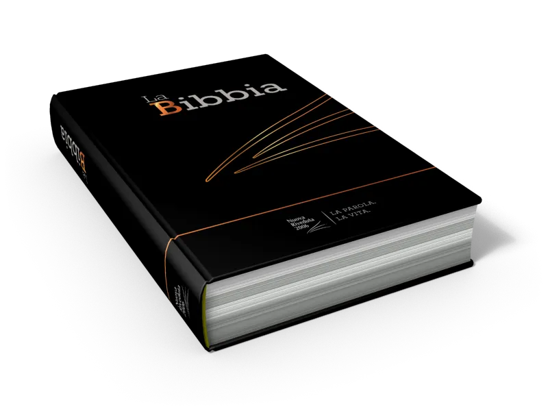 Italien, NR2006 Bible compacte - Modède souple, fibrocuir noir, tranches argentées, onglets