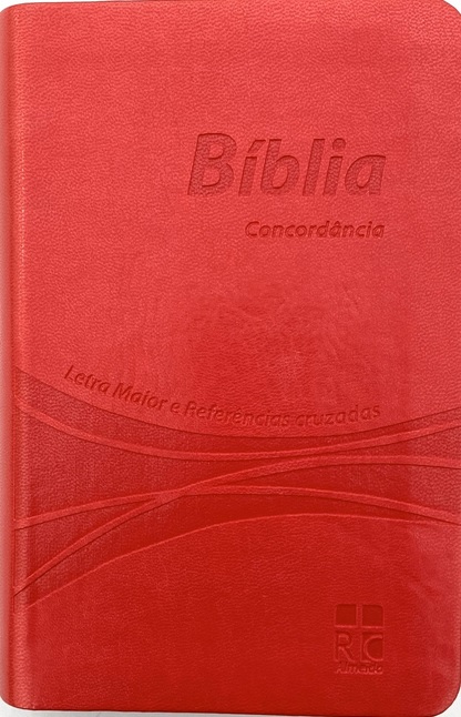 Portugais, Bible Almeida révisée et corrigée, gros caractères, rouge, tranche blanche