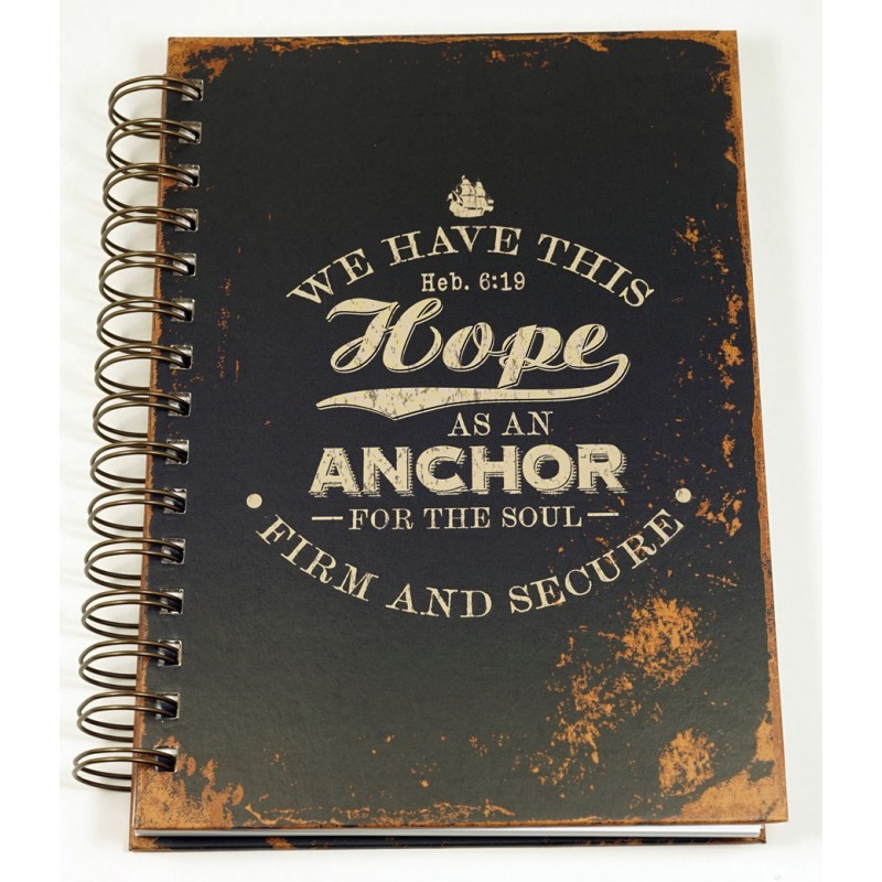 Journal à spirales "Hope as an anchor"- design vintage - 150 x 210 mm