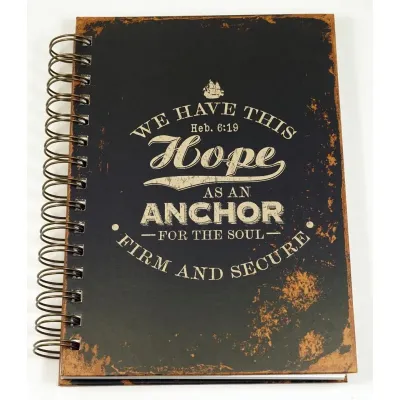 Notizbuch - Hope and Anchor / Hoffnung und Anker / Heb 6:19 - mit Spiralbindung, schwarz,...