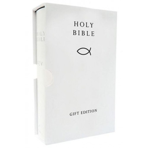 Anglais, Bible King James Version, similicuir, blanc, coffret carton