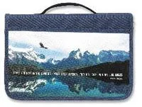 Bible Cover Eagle: Isaiah 40.31, Zipered with Handle, Canvas - Bibelhülle