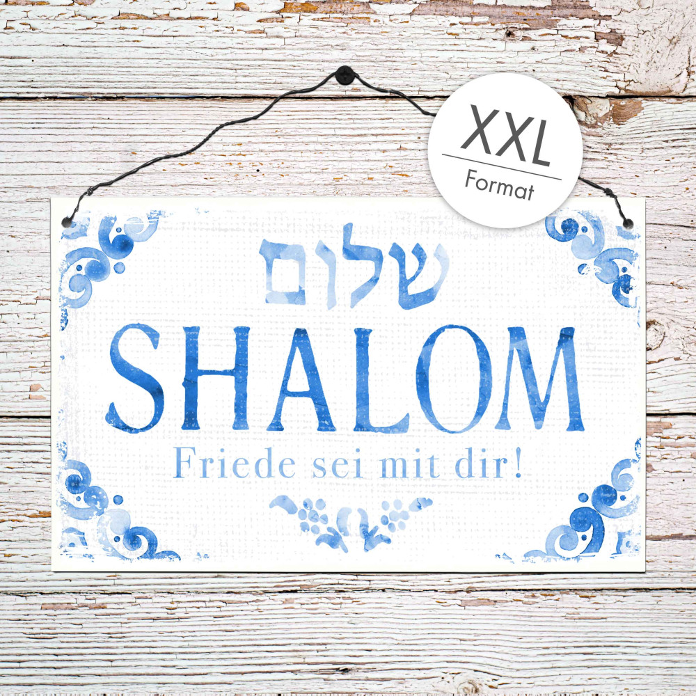 Shalom (Holzschild) 21 x 34,5 cm