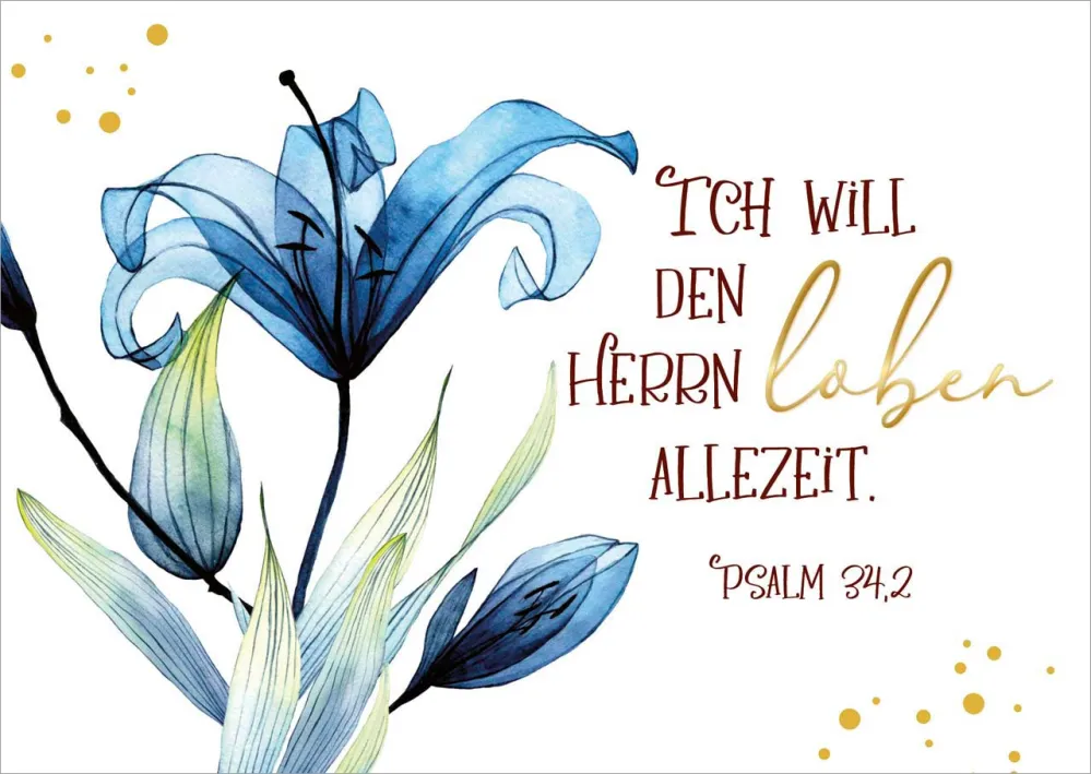 Postkarte Ich will den HERRN loben GF - 10 Stück pro Päckchen