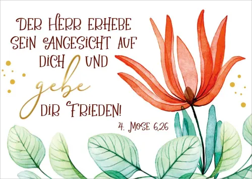 Postkarte Der HERR erhebe sein Angesicht auf dich GF - 10 Stück pro Päckchen