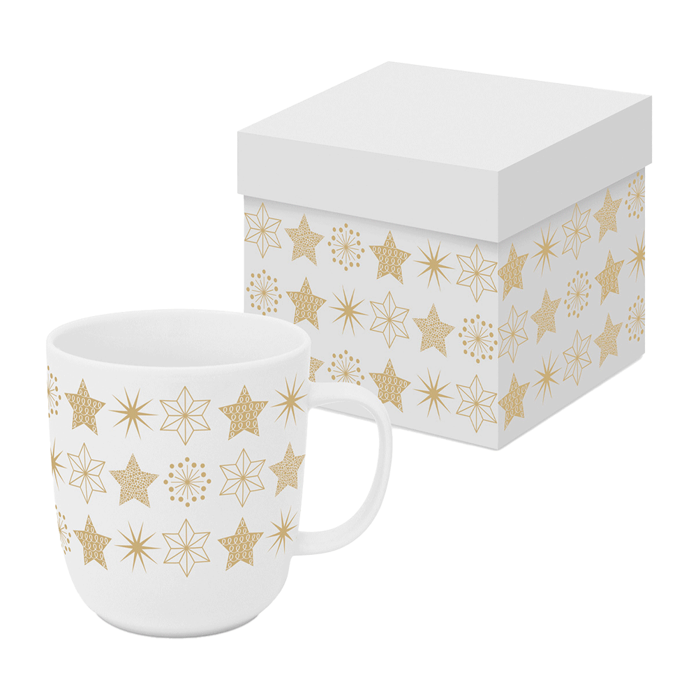 Tasse - Sterne - weiss, 400ml