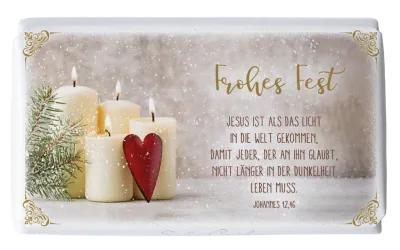 Schokolade Weihnachten Jesus ist das Licht - 4 Kerzen - Joh. 12,46