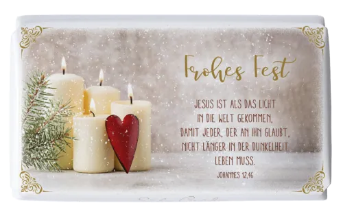 Schokolade Weihnachten Jesus ist das Licht - 4 Kerzen - Joh. 12,46