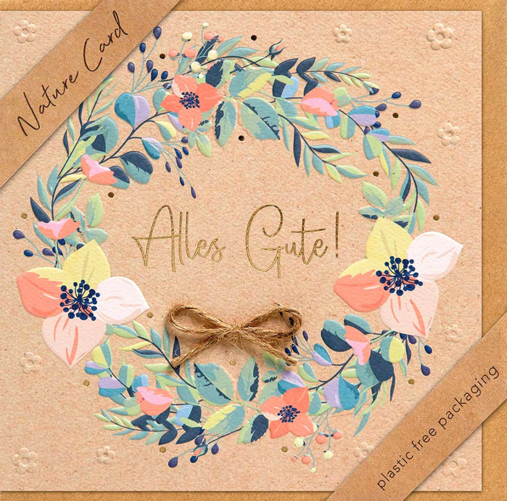 Doppelkarte Blumenkranz