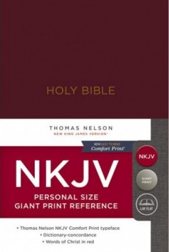Anglais, Bible New King James Version, gros caractères, bordeaux