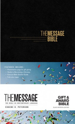 Anglais, Bible The Message, Gift & Award, similicuir, noir