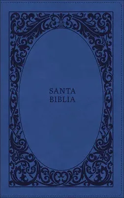 Espagnol, Bible Reina Valera, Terre Sainte, cuir, ultrafine, gros caractères, bleu, fermeture éclair