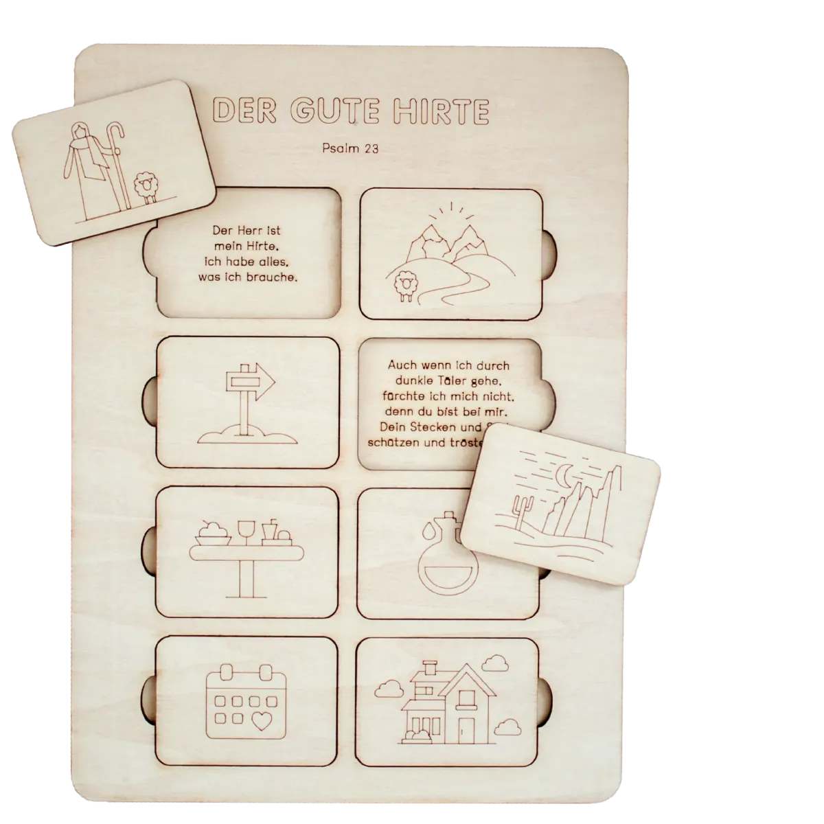 Der Gute Hirte - Das handgefertigte Lernpuzzle hilft den Kleinsten dabei, den Psalm 23...