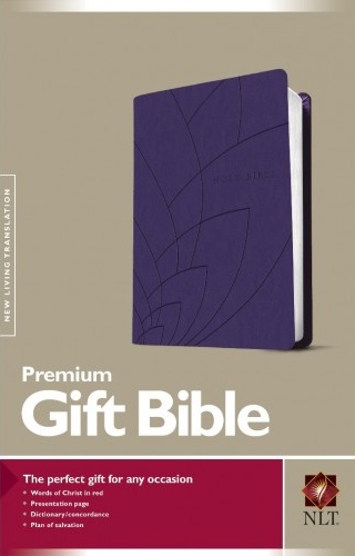 Anglais, Bible, New Living Translation, couverture violette/pétales -  NLT Premium Gift Bible