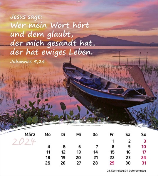 Allemand, calendrier La Bonne Semence - Mural, à effeuiller, support  cartonné - 2024 :: La Maison de la Bible Suisse