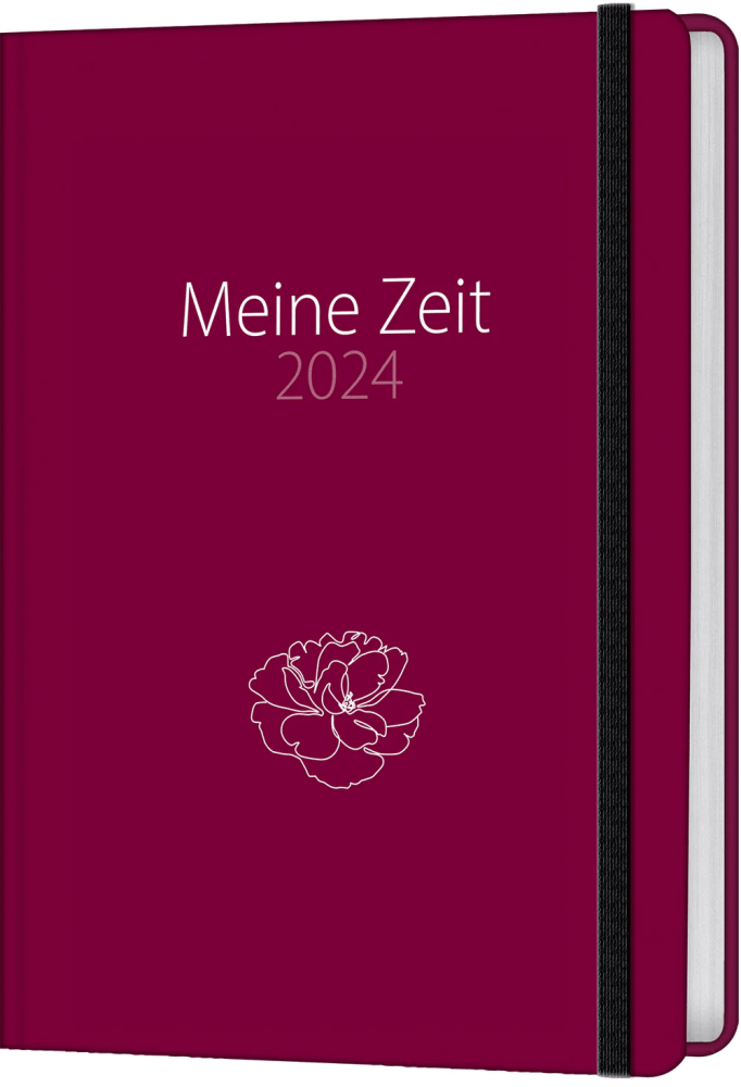 Meine Zeit  - Motiv Pfingstrose - Taschenkalender - mit Lesebändchen und Gummizug