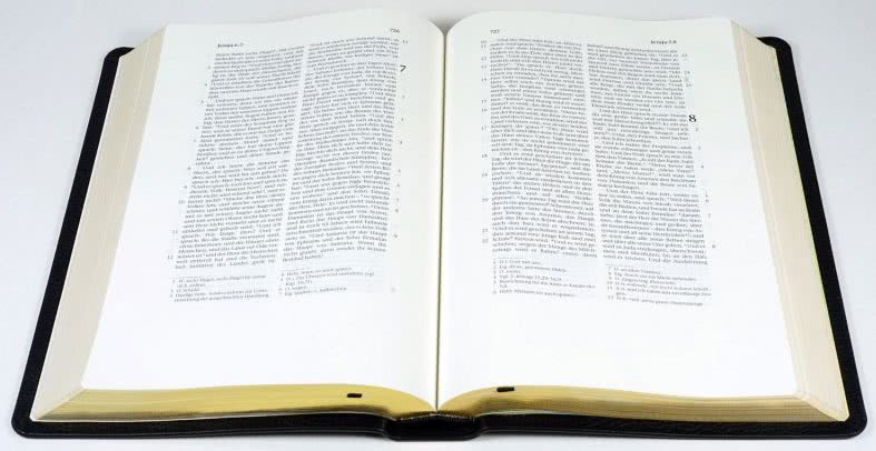 ELBERFELDER BIBEL NR 724, SCHREIBRAND, SCHWARZ, GOLDSCHNITT (EDITION HÜCKESWAGEN)
