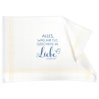 Geschirrtuch Motiv 'Alles, was ihr tut, geschehe in Liebe' - gelb