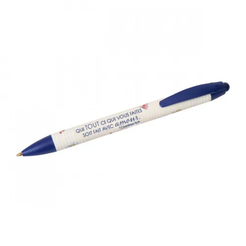 Stylo bille mot d'ordre 2024 - fleurs et papillons