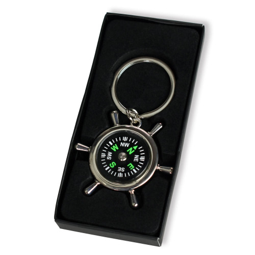 Schlüsselanhänger "Steuerrad" Gott ist mit dir - mit Kompass