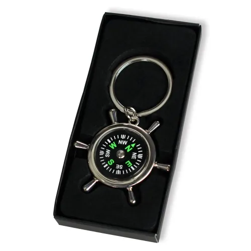 Schlüsselanhänger "Steuerrad" Gott ist mit dir - mit Kompass