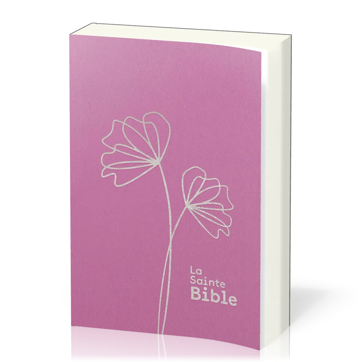 Bible Segond 1910, gros caractères, souple, vinyle rose - 2 rubans marque-pages