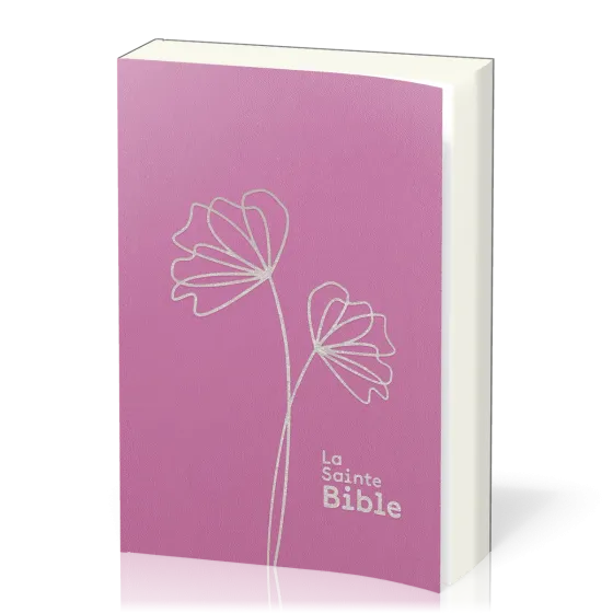 Bible Segond 1910, gros caractères, souple, vinyle rose - 2 rubans marque-pages