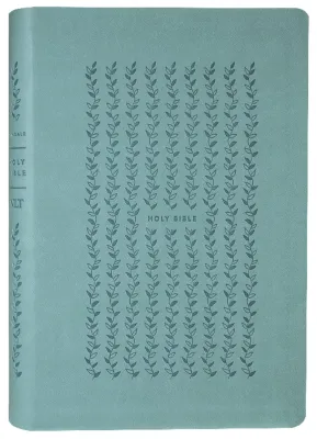 Anglais, Bible, New Living Translation, Filament Edition, similicuir turquoise, motif eucalyptus...