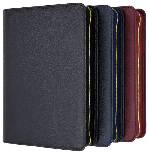 Étui pour Bible Schlachter 2000, édition en gros caractères - Cuir de vachette, grain fin, noir