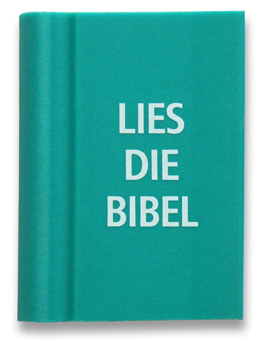 Radiergummi in Buchform 'Lies die Bibel' - Grün