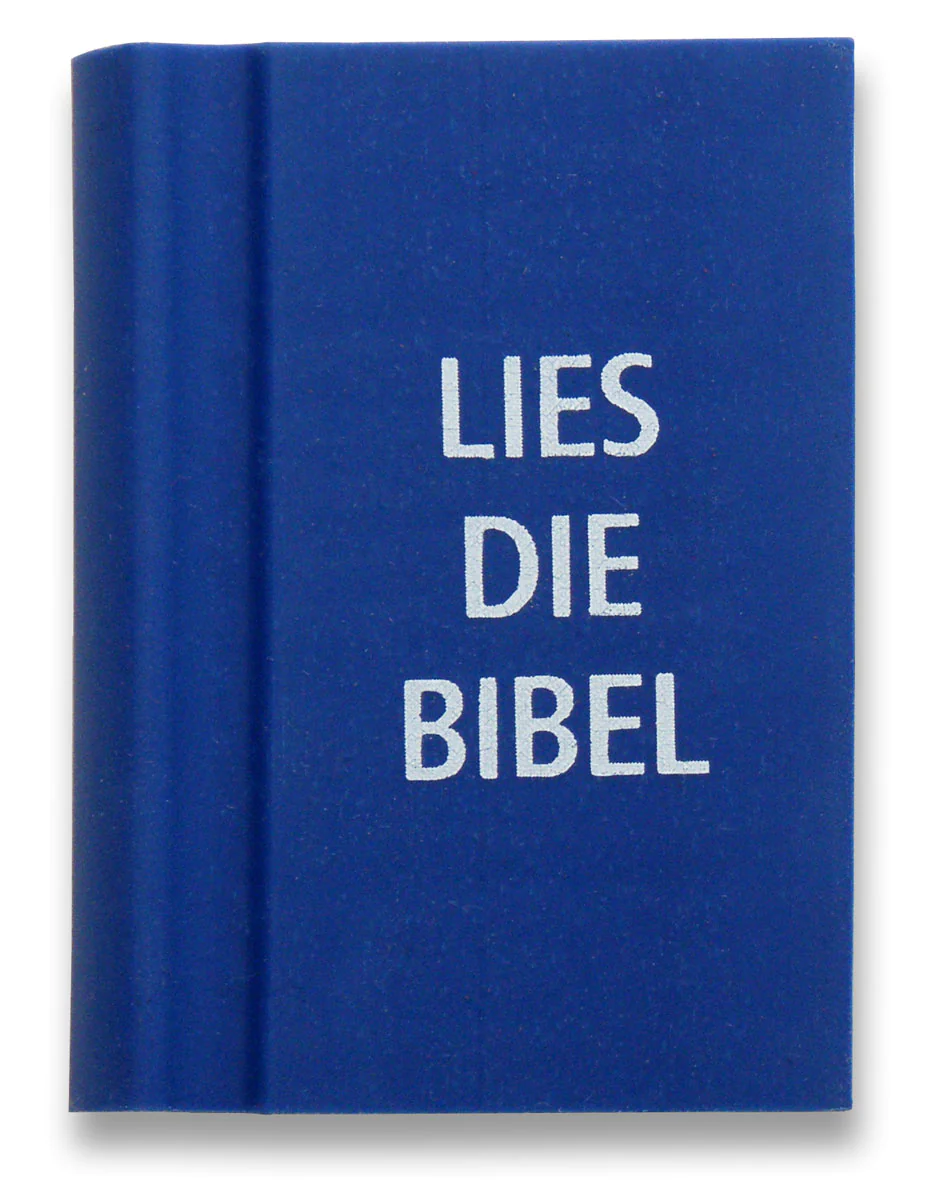 Radiergummi in Buchform 'Lies die Bibel' - Blau