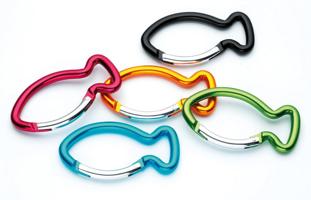 Carabiner Fisch - Gelborange, 6cm