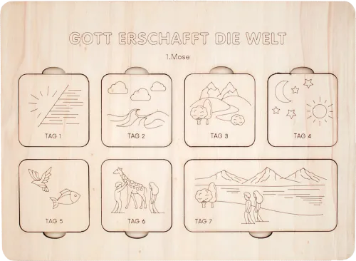 Gott erschafft die Welt - Lerne die 7 Tage der Schöpfungsgeschichte kennen.