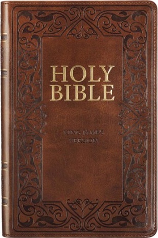 Anglais, Bible King James Version, similicuir, brune, onglets