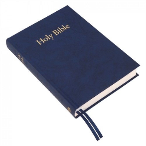 Anglais, Bible King James Version, gros caractères, cartonnée, bleue