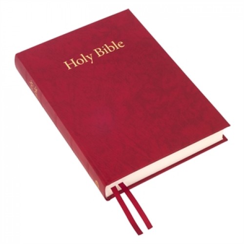 Anglais, Bible King James Version, gros caractères, cartonnée, rouge