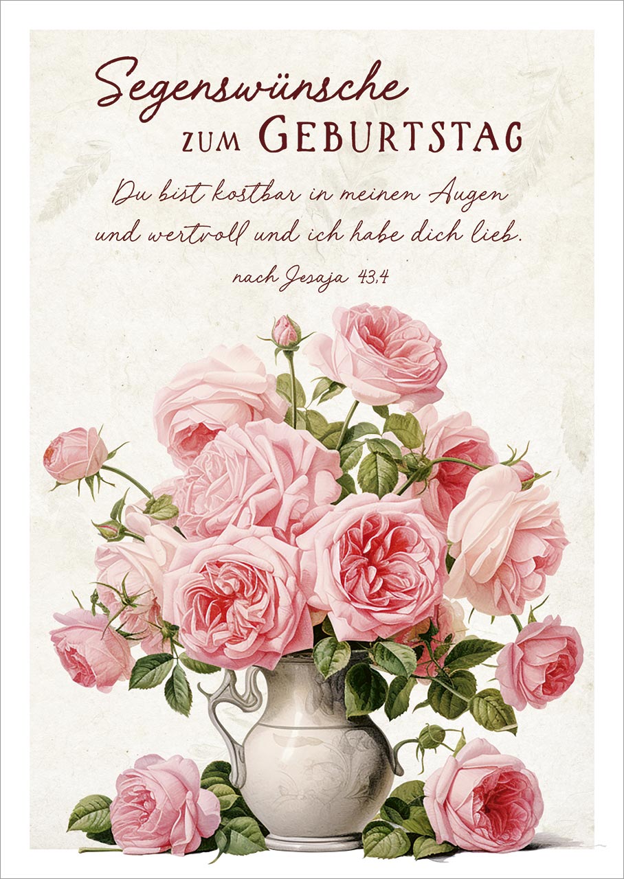 Postkarten Du bist kostbar - Rosen