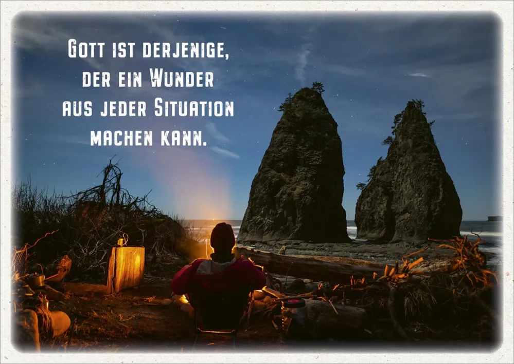 Postkarten Gott ist derjenige der ein Wunder aus jeder Situation machen kann