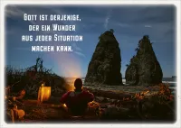 Postkarten Gott ist derjenige der ein Wunder aus jeder Situation machen kann