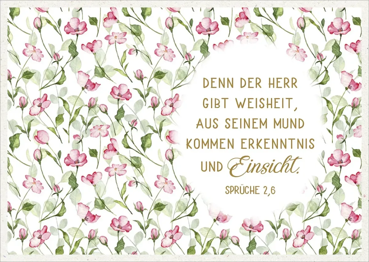 Postkarten Erkenntnis und Einsicht - Sprüche 2,6