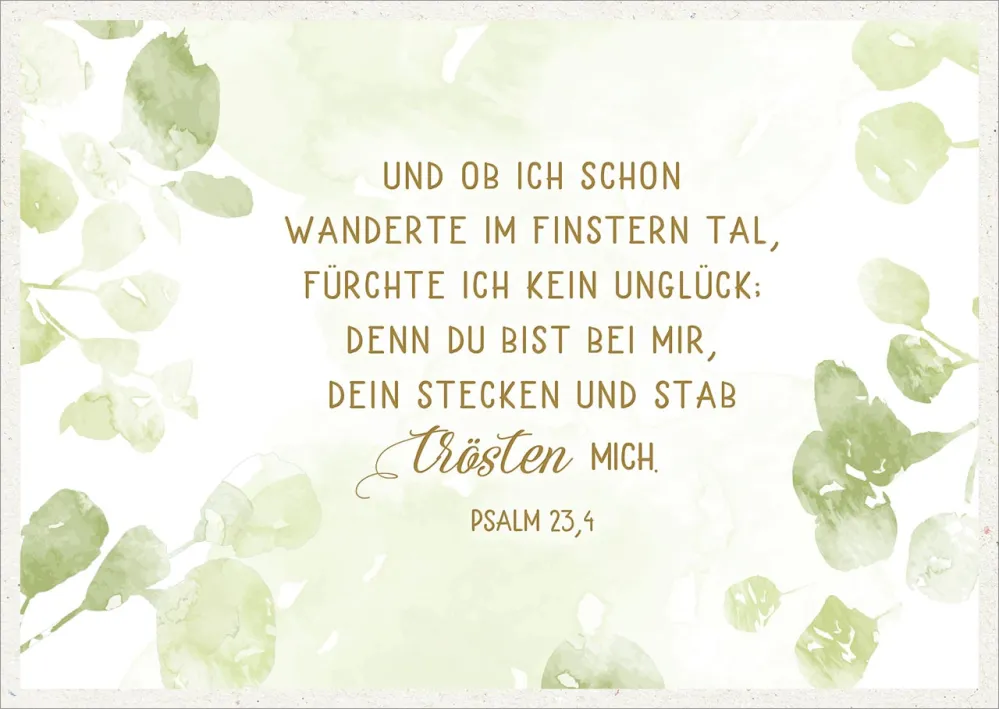 Postkarte Dein Stecken und Stab trösten mich